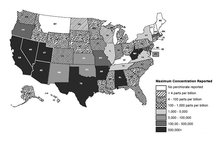 Map of Perchlorate in Water